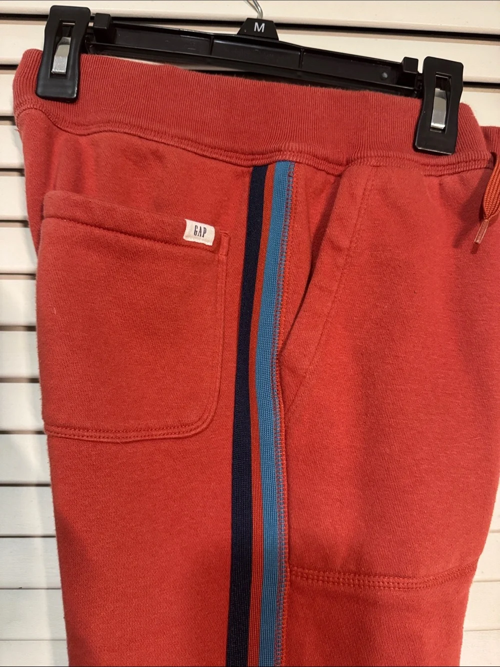 GAP Kids Orange Hoodie & Jogger Set with Blue Stripe